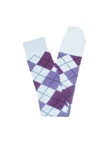 ARGYLE Overknee Over Knee Socks SCOTS Tartan Cotton Argyll One Size Purp... - $8.87