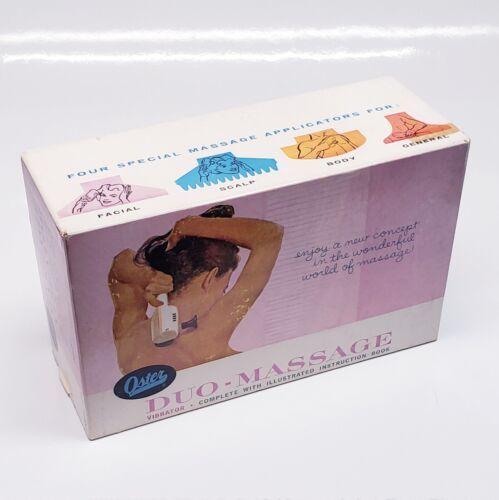 Oster DUO Massage Vibrator 206 Applicators Box Paperwork 1965 Works Vintage - £19.24 GBP