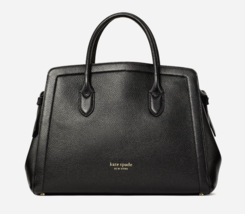 New Kate Spade Knott Pebble Leather Large Satchel Leather Black with Dust bag - £144.21 GBP