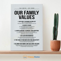 Personalized Family Values Sign Custom Our Family Values Print Room Decor -PB43 - $30.35+