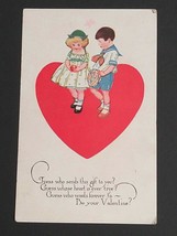 Valentines Day Kids Inside Large Heart Series 413 Vintage UNP Postcard  - £6.38 GBP
