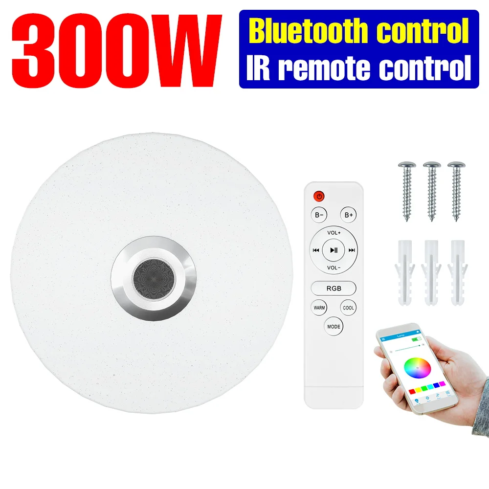 LED Ceiling Lamp RGB Smart Light Bluetooth Speaker Music Bulb For Home Living Ro - £171.36 GBP