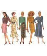 Vogue Misses Career Office Tucked Pleated Blouson Bodice Dress Sew Patte... - €8,61 EUR