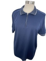 Vince Camuto Performance Womens Golf Polo Shirt 1/4 Zip Up Blue Large L - £7.09 GBP