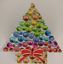 Christmas Holiday Tree-Shaped Gift Boxes Decoupage Nesting; Christmas Balls, Bow - £19.56 GBP