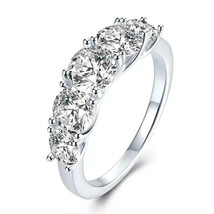 3.50ct D VVS1 Moissanite Ring for Women Eternity Band Wedding Ring 925 Silver - £102.06 GBP