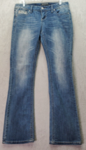 Premiere By rue21 Jeans Women Sz 7/8 Blue Denim Slim Boot Stretch Cotton Pockets - £15.99 GBP