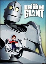 The Iron Giant Animated Movie with Hogarth on Blue Refrigerator Magnet U... - $3.99