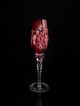 ajka marsala crystal ruby red champagne flute 9" Tall - $173.25