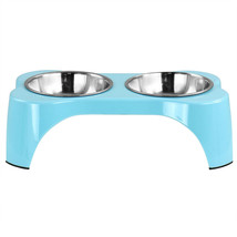 Gibson Home Bow Wow Meow 3 Piece Elevated Pet Bowl Dinner Set in Teal - £35.98 GBP