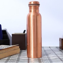 Pure Copper Water Bottle For Ayurveda Health Benefit Joint Free Leak Proof 950ML - £21.75 GBP