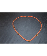 Tori Burch Leather Orange Station Necklace Vintage  - $149.99