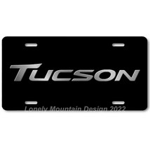 Hyundai Tucson Text Inspired Art on Black FLAT Aluminum Novelty License Plate - £14.13 GBP