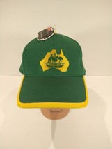 Australia Strapback Hat Yellow Green Baseball Cap Embroidered Kangaroo Emu - £5.02 GBP