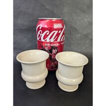 Set of 2 Wedgwood Barlaston England Cream  Footed Base Egg Cups Vases - $25.73