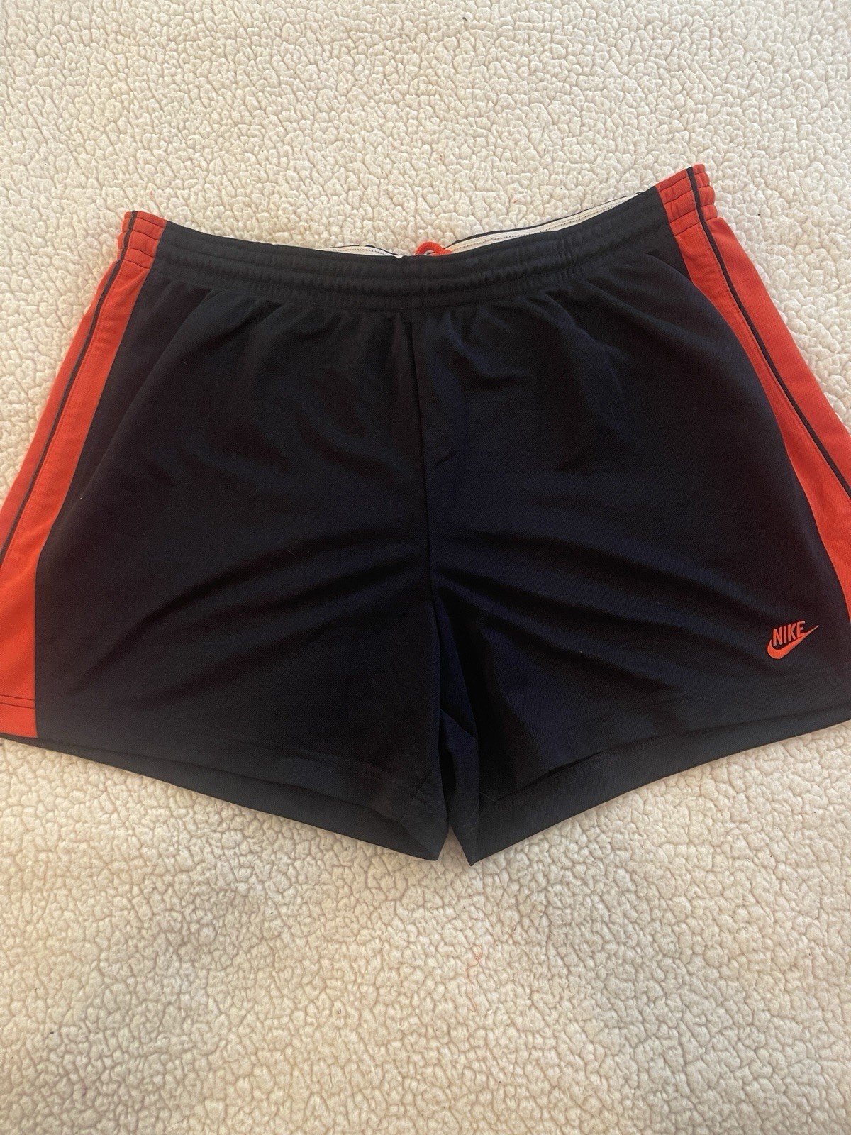 NIKE Women Navy & Orange ELASTIC WAIST Athletic SHORTS Size XL Item image 4
