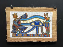 Eye of Horus Ancient Egyptian Papyrus Painting, glowing in the dark hand... - $119.00