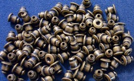 100 earring backs bullet clutches strong no tip antique bronze plated fp... - £2.33 GBP