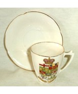 Fairy Ware Crested Canada Miniature Cup &amp; Saucer Gold Trim - $17.33