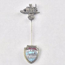 Belle of Louisville Steamboat Figural Vintage Straight Stick Pin Paddle ... - £8.64 GBP