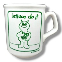 Vintage Novelty Coffee Mug Lettuce Do It Funny Humor Vegetarian Cartoon  - £12.61 GBP