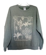 IML Womens Sweatshirt Olive Green XL Plants Gardening Graphic Long Sleeve  - $18.81