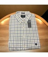 NWT Size L Men Abercrombie Fitch White Gray Plaid   Button Down Shirt Mu... - $906.40 MXN