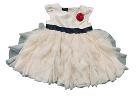 Baby Girls Dress Size 12 Mths Cream Cap Sleeve Glitter Specks Holiday Ed... - $6.65