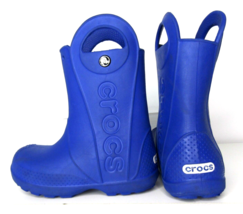 Crocs Handle it Rain Boot Navy Blue Kid&#39;s Boots Size C12 Lightweight Waterproof - £16.52 GBP