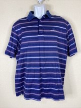 Tiger Woods Polo Shirt Men Size M Blue/Purple Striped Short Sleeve - $7.21