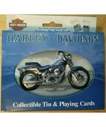 Harley Davidson Collectable Tin &amp; Playing Cards Springer Softail - 2001 ... - $189.82 MXN