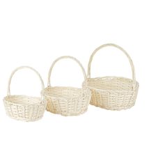 THY Collectibles Set of 3 Hand Woven Wicker Rattan Flower Baskets with H... - $39.99