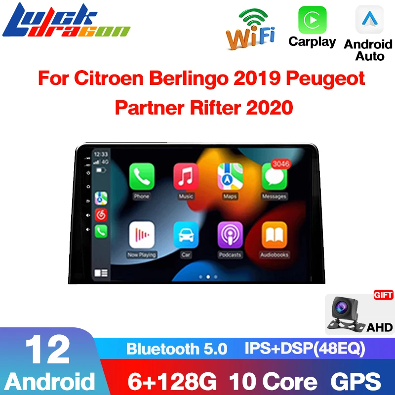 Carplay Android Auto Navigation Audio For Citroen Berlingo 2019 Peugeot Partner - £131.19 GBP+