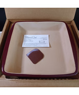 PAMPERED CHEF 9&quot; Square Baking Dish CRANBERRY STONE BAKER - €20,47 EUR