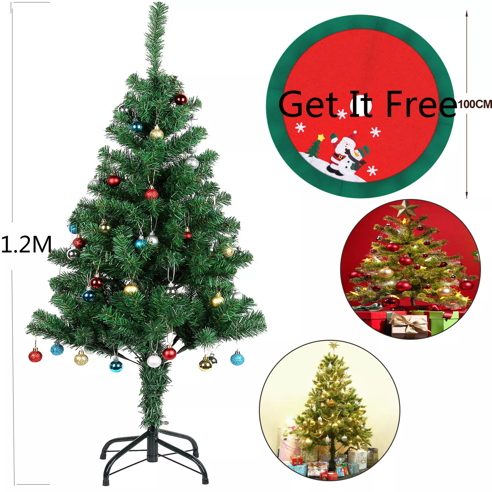 Christmas Tree with Stand Bushy Artificial Xmas Tree Home Decor 4ft  - $56.98