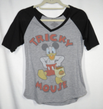 Disney Donald Duck Tricky Mouse V Neck T-shirt Junior&#39;s Size Large - £7.05 GBP