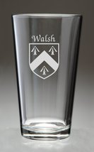 Walsh Irish Coat of Arms Pint Glasses - Set of 4 (Sand Etched) - £53.68 GBP