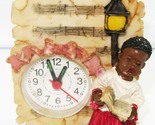 CHARMING CHRISTMAS DECOR FIGURAL QARTZ CLOCK TOWN CAROLER AFRICAN AMERICAN - $8.00