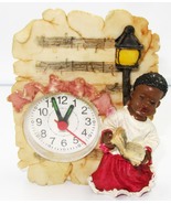 CHARMING CHRISTMAS DECOR FIGURAL QARTZ CLOCK TOWN CAROLER AFRICAN AMERICAN - €6,81 EUR