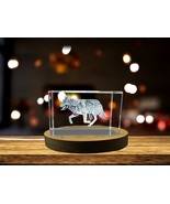 LED Base included | Captivating Mexican Wolf 3D Engraved Crystal - A Stu... - $35.84 CAD+