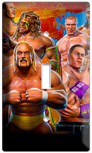 WWE SUPERSTAR WWF PROFESSIONAL WRESTLING SINGLE LIGHT SWITCH WALL COVER PLATE E