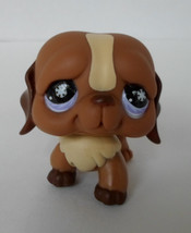 Littlest Pet Shop #729 BROWN &amp; CREAM ST Bernard DOG with snowflake eyes - $7.84