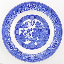 Royal USA China Willow Ware Blue Luncheon Plate White &amp; Blue Oriental Tableware - £5.89 GBP