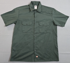 Dickies Men&#39;s Green Button Up Short Sleeve Work Shirt w/ Pockets - Size ... - £11.48 GBP