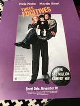Vintage Video Rental 81/2&quot; Plastic Display Card Three Fugitives Nick Nol... - $212.67 MXN