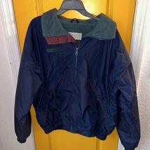 Vintage Columbia Insulated Coat Jacket L 90s Blue Burgundy Full Zip - $44.27