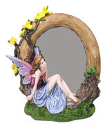 Beautiful Crowned Fairy Daydreaming in The Forest Table Desktop Mirror F... - $56.32 CAD