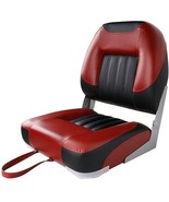 Boat Seat Black &amp; Red Folding Low Back Premium UV Treated Marine Grade V... - €73,60 EUR