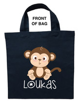 Monkey Trick or Treat Bag, Personalized Monkey Halloween Bag, Monkey Loo... - $12.99