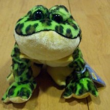 Ganz Webkinz Green Spotted Bullfrog Frog 6&quot; Stuffed Animal New - £12.26 GBP